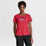 Nike Women's Nike Heather Red Philadelphia Phillies Arched Tri-Blend T-Shirt