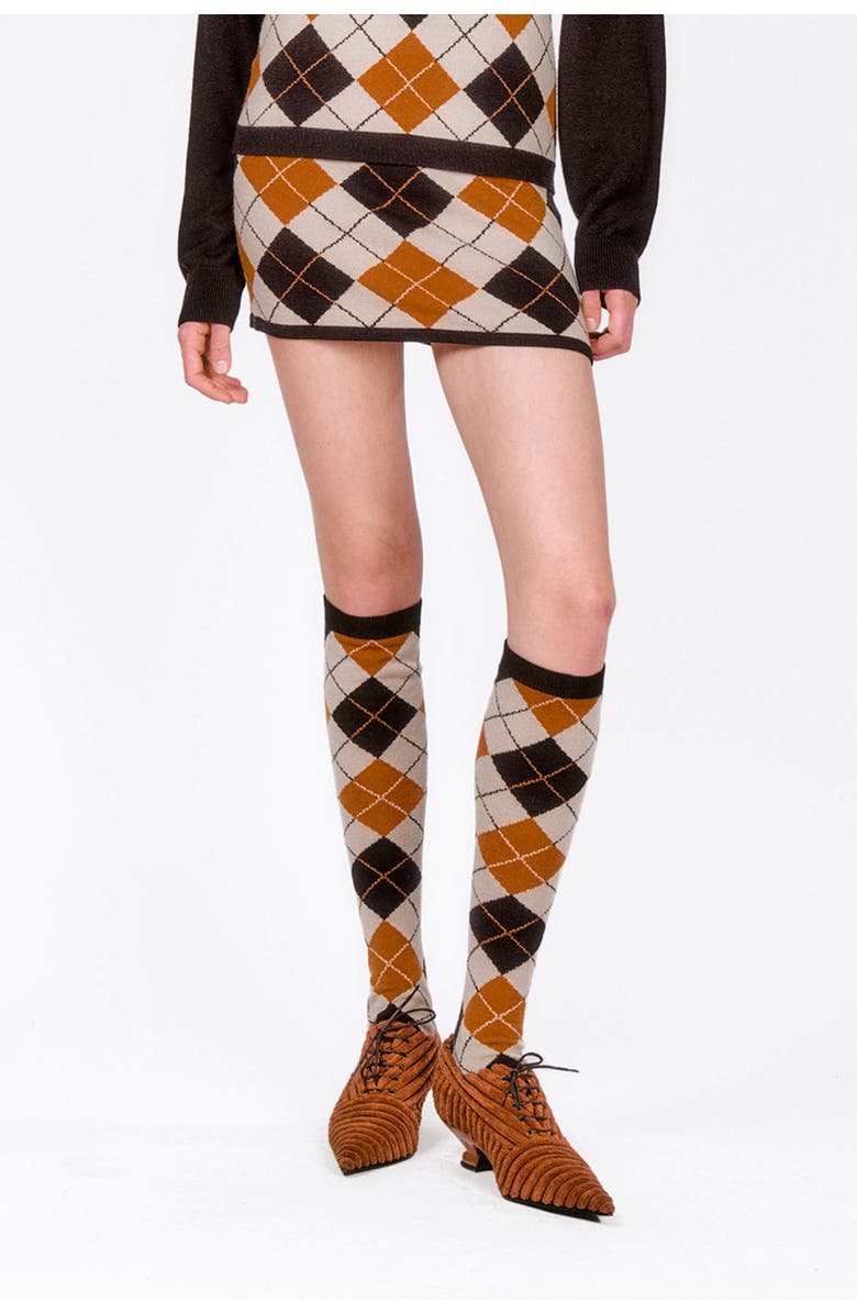Anna Sui Argyle Knit Skirt, Main, color, 