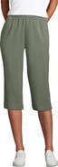Lands' End Sport Knit High Rise Elastic Waist Capri Pants