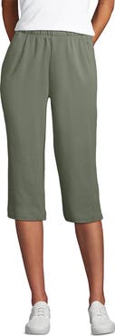 Lands' End Sport Knit High Rise Elastic Waist Capri Pants