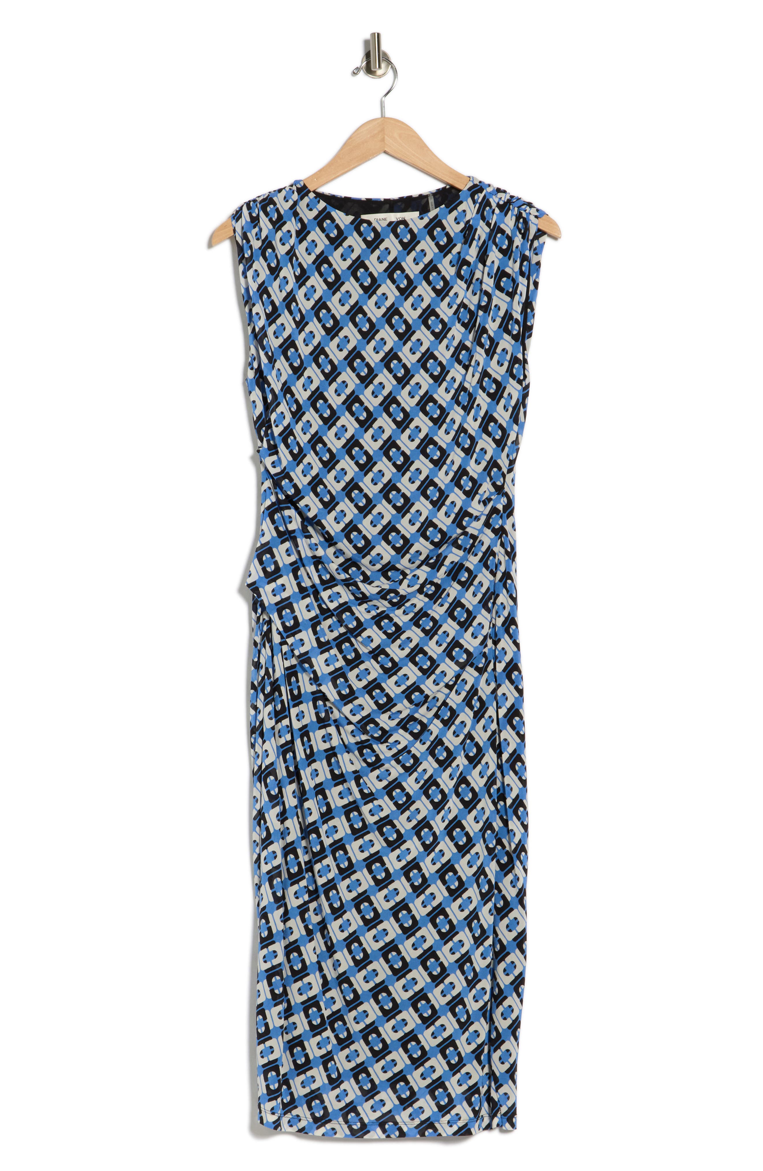 Diane von Furstenberg Darrius Cap Sleeve Ruched Midi Dress