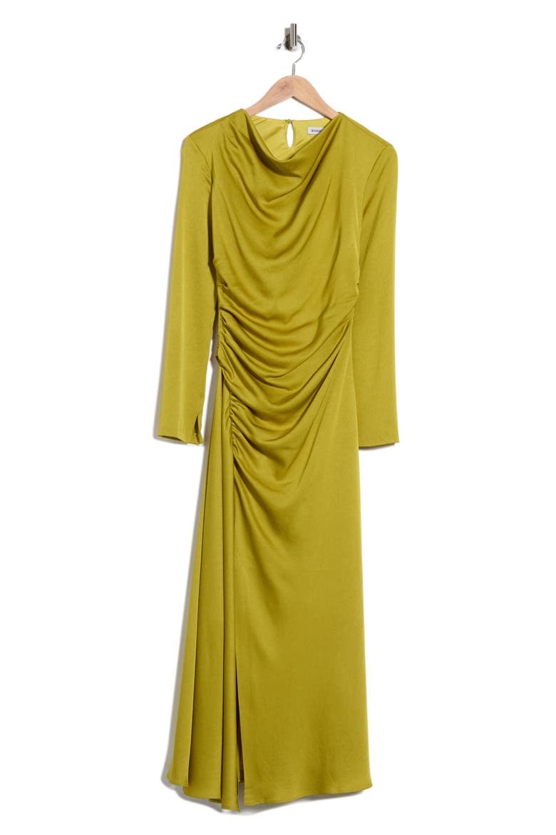 Odessa Long Sleeve Ruched Maxi Dress, Main, color, PEAR