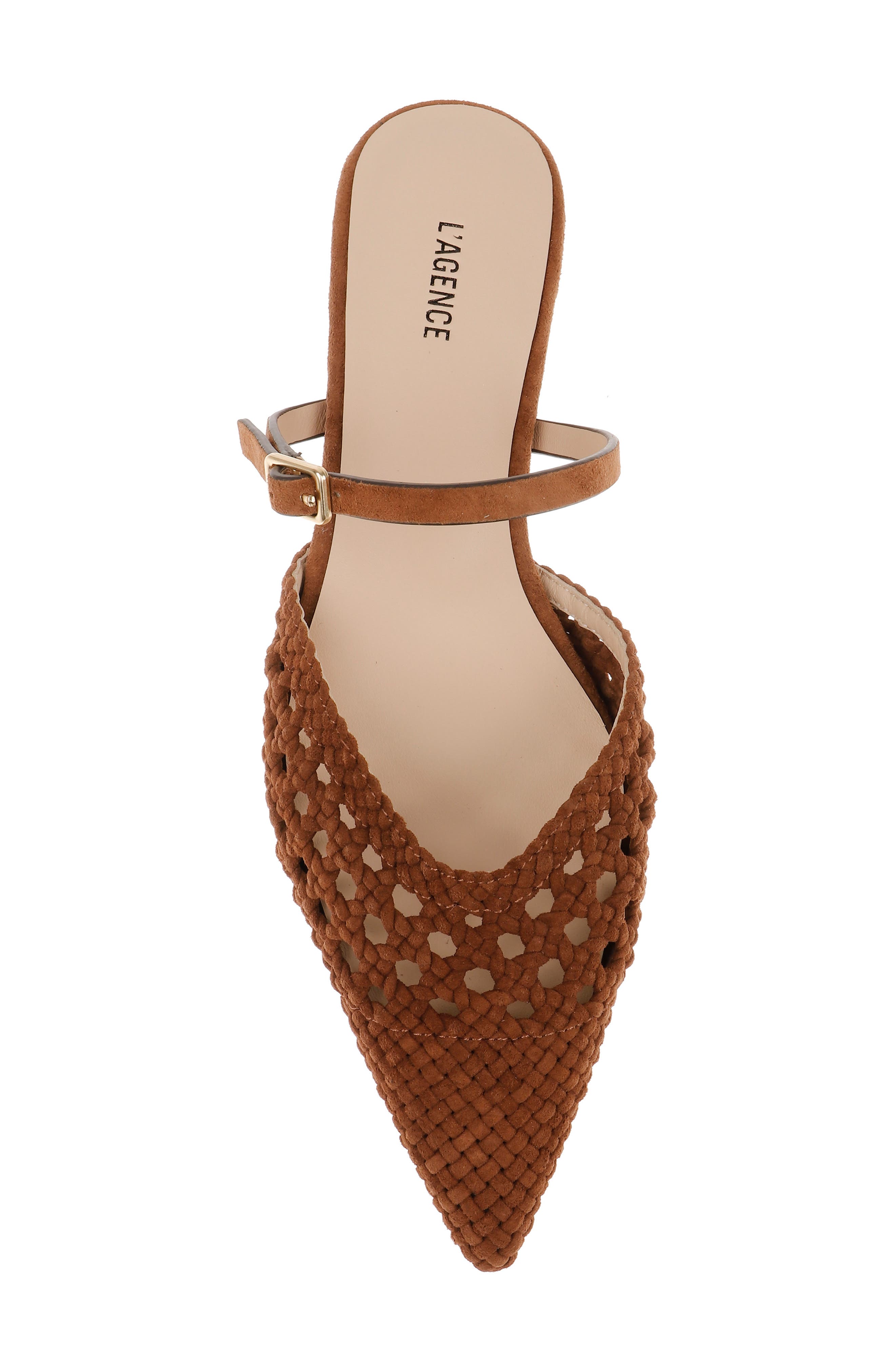 L'AGENCE Jacklyn Mary Jane Pointed Cap Toe Mule, Alternate, color, Buckskin Suede