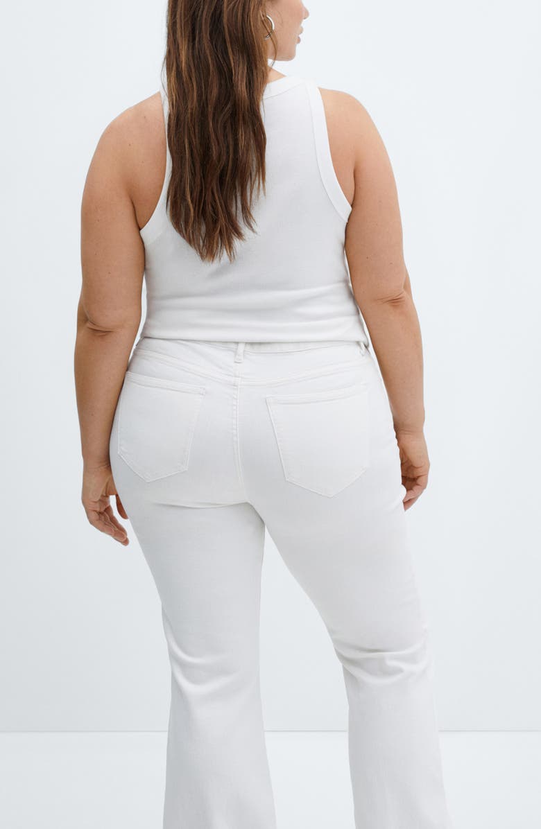 MANGO Fiona Raw Hem Crop Flare Jeans, Alternate, color,