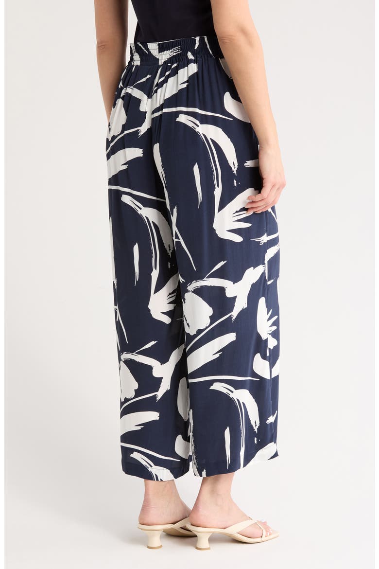 Ankle Crop Wide Leg Palazzo Pants, Alternate, color, INDIGO BRUSHSTROKE P
