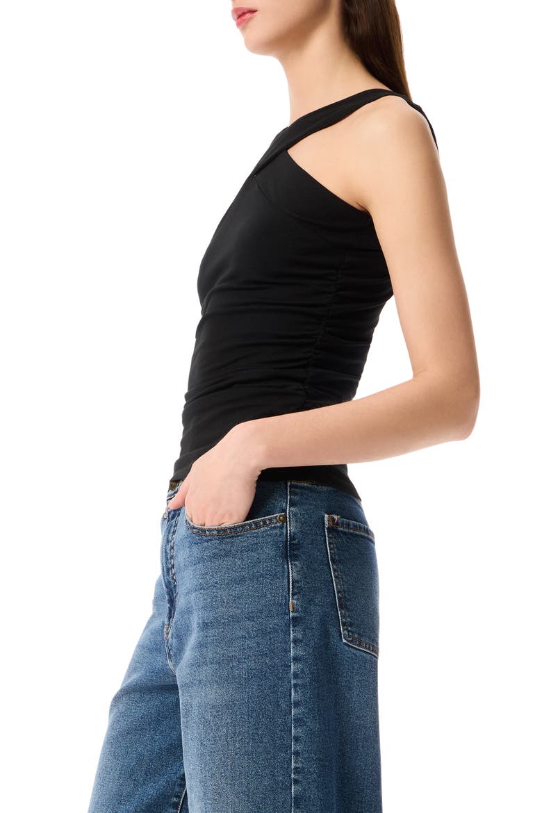 Ondea Shirred Crossover Tank, Alternate, color, BLACK BEAUTY