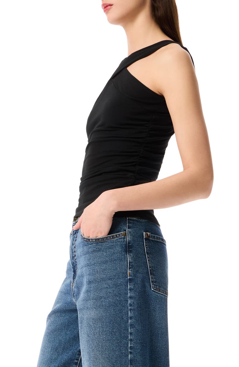 Robert Rodriguez Ondea Shirred Crossover Tank, Alternate, color, Black Beauty