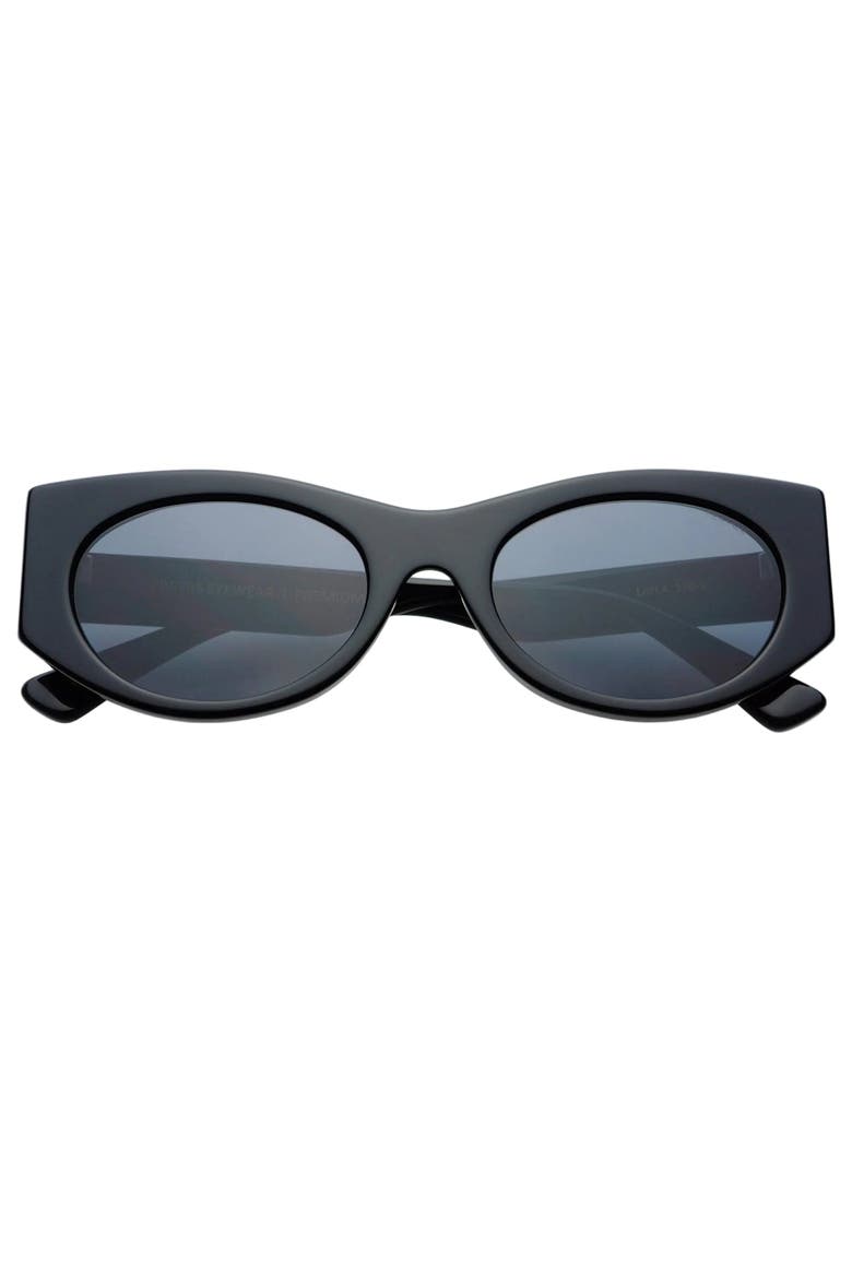Layla Cat Eye Sunglasses, Main, color, Black