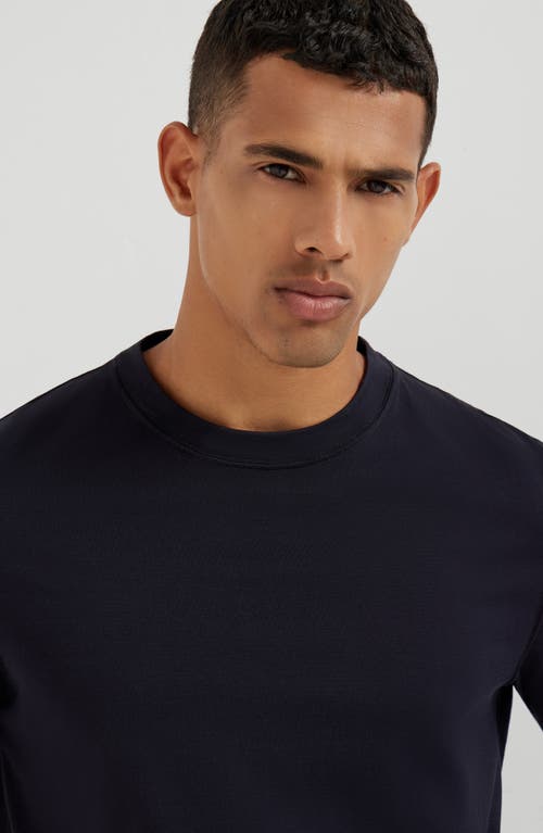 Brunello Cucinelli Double Layer Crewneck T-shirt Featuring Elegant Piping