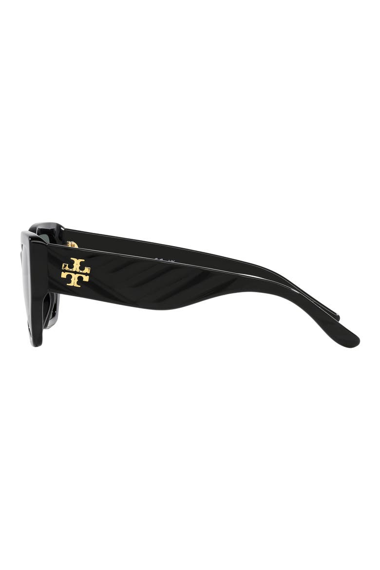 53mm Polarized Rectangular Sunglasses, Alternate, color, BLACK / DARK GREY - POLAR
