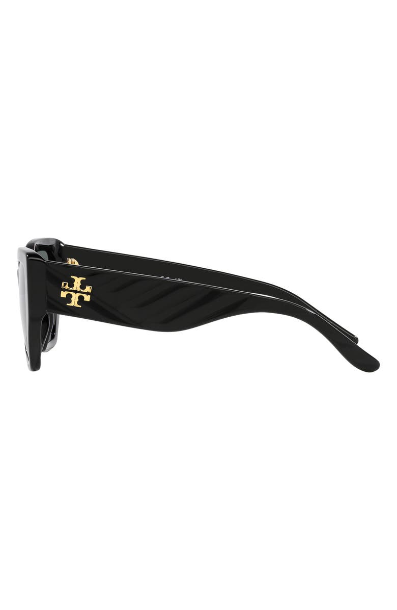Tory Burch 53mm Polarized Rectangular Sunglasses, Alternate, color, 