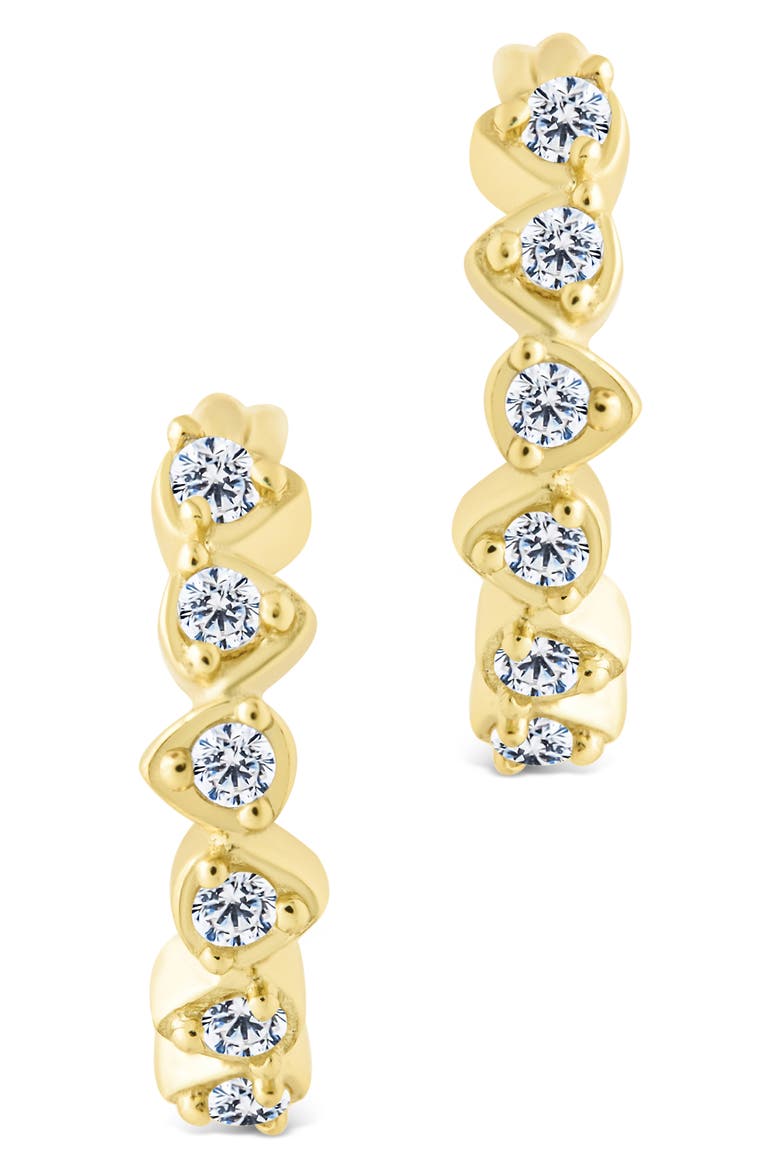 Cassandra CZ Micro Hoop Earrings, Alternate, color, GOLD