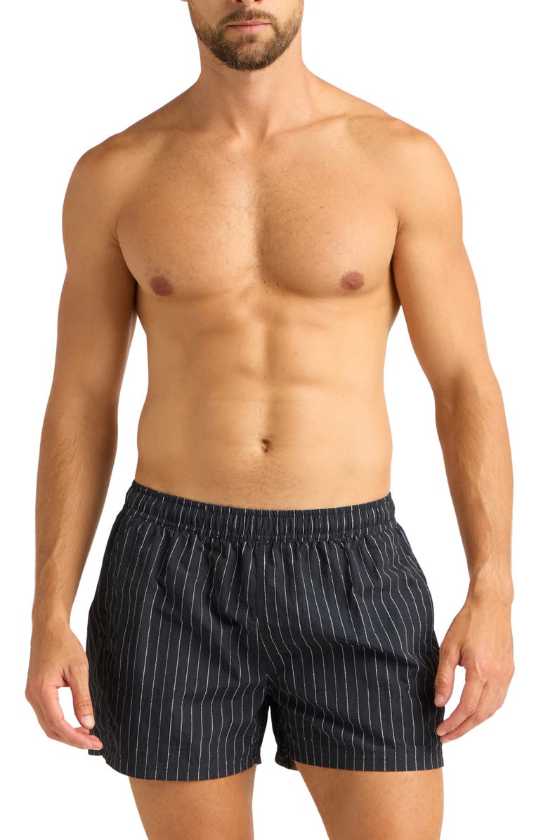 AUTO-REPLY<sup>™</sup> Print 4-Inch Nylon Swim Trunks, Main, color, Tailored Stripe/Storm