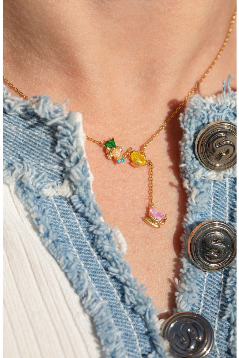 x Disney Alice in Wonderland Y-Necklace, Alternate, color, GOLD