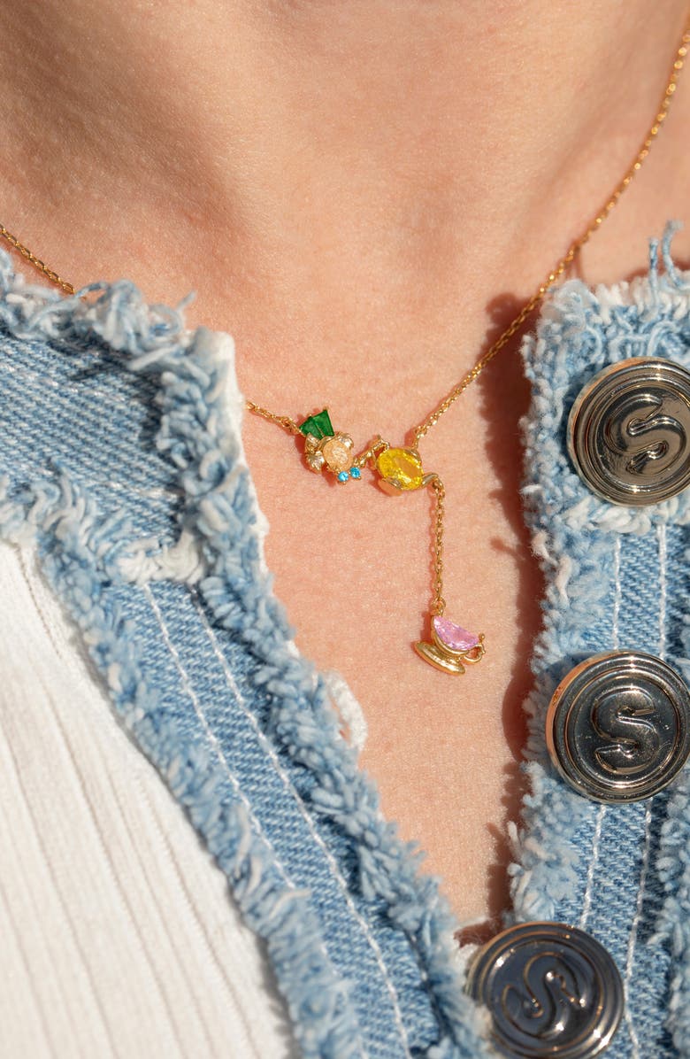 Girls Crew x Disney Alice in Wonderland Y-Necklace, Alternate, color, Gold