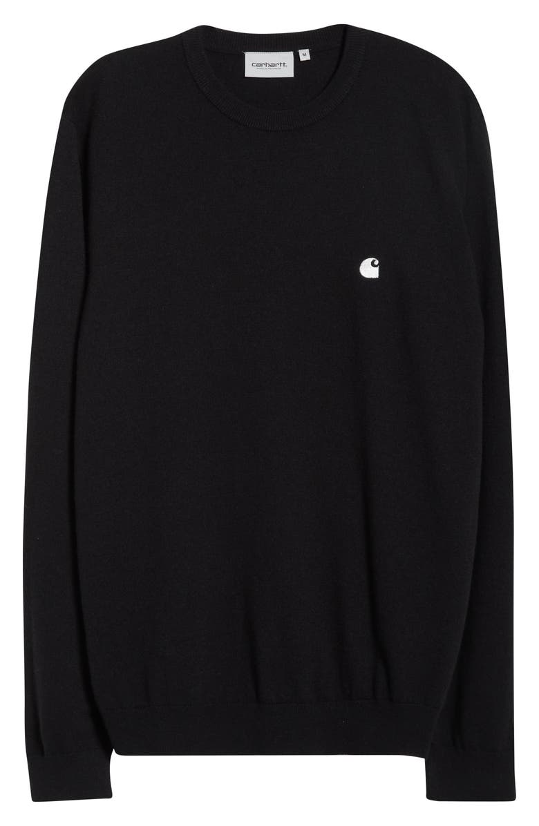 Carhartt Work In Progress Madison Lambswool Blend Sweater, Alternate, color, Black / Wax