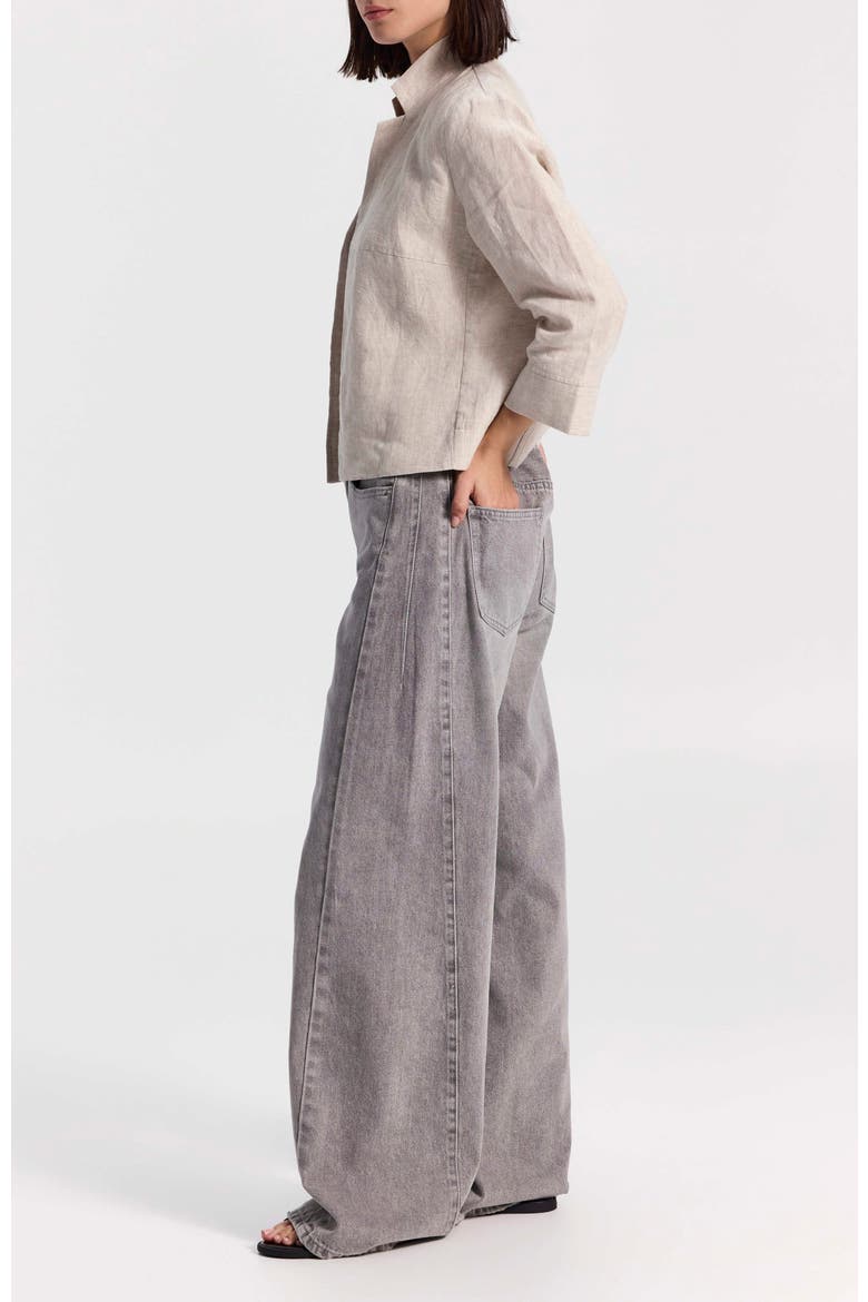 Mid-Rise Extra Wide-Leg Jeans with Raw Edge, Alternate, color, Grey Denim