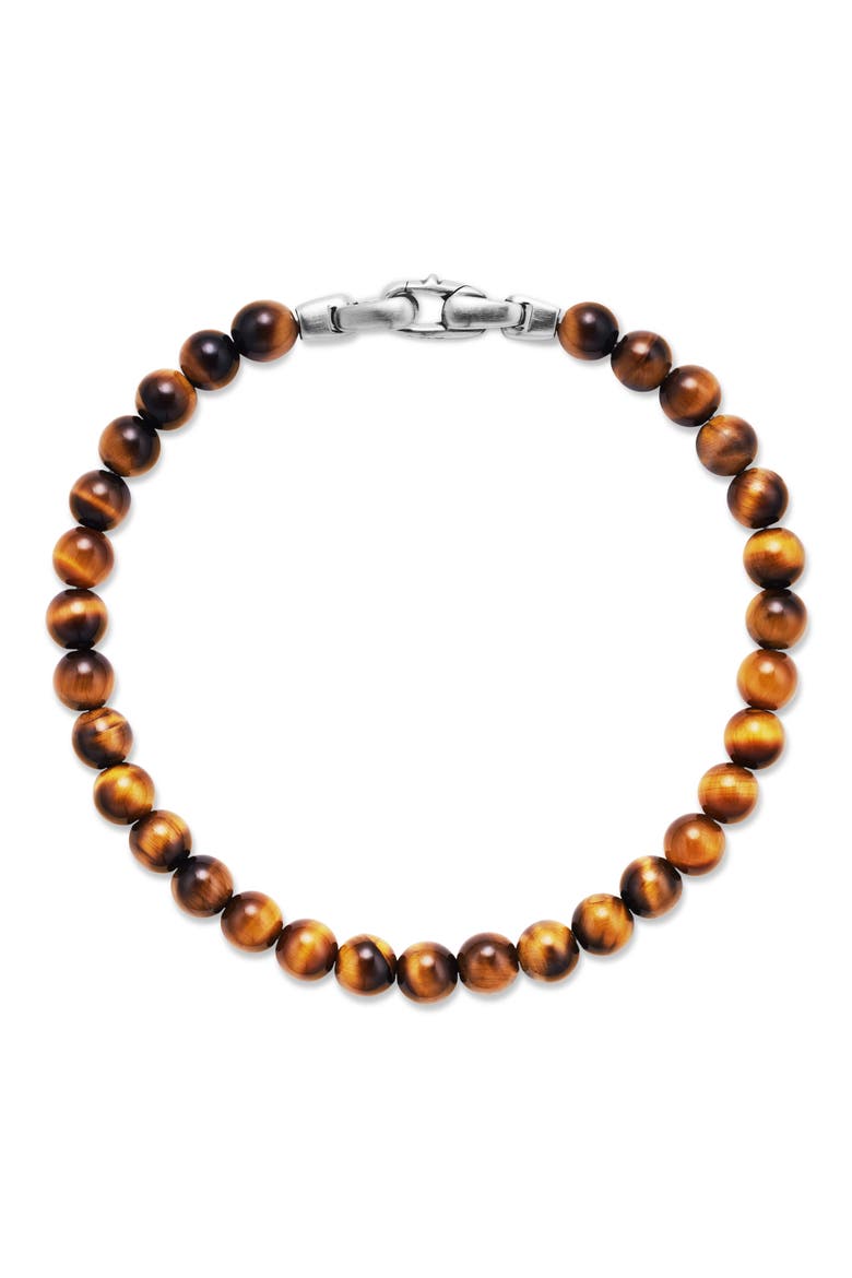 Men's Spiritual Beads Bracelet in Sterling Silver with Tiger's Eye, 6mm, Alternate, color, TIGER EYE