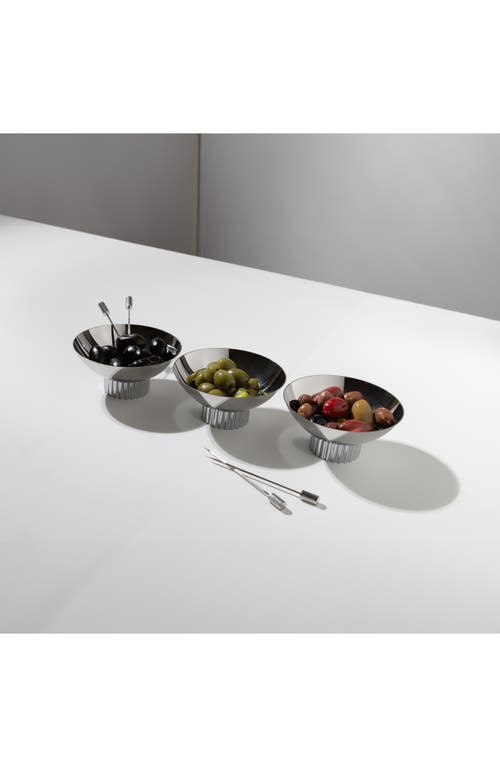 Anna New York Striations Trio Bowl In Silver