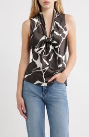 Rails Poppy Tie Neck Sleeveless Top
