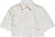 Zimmermann Mahon Embroidered Cotton Crop Shirt