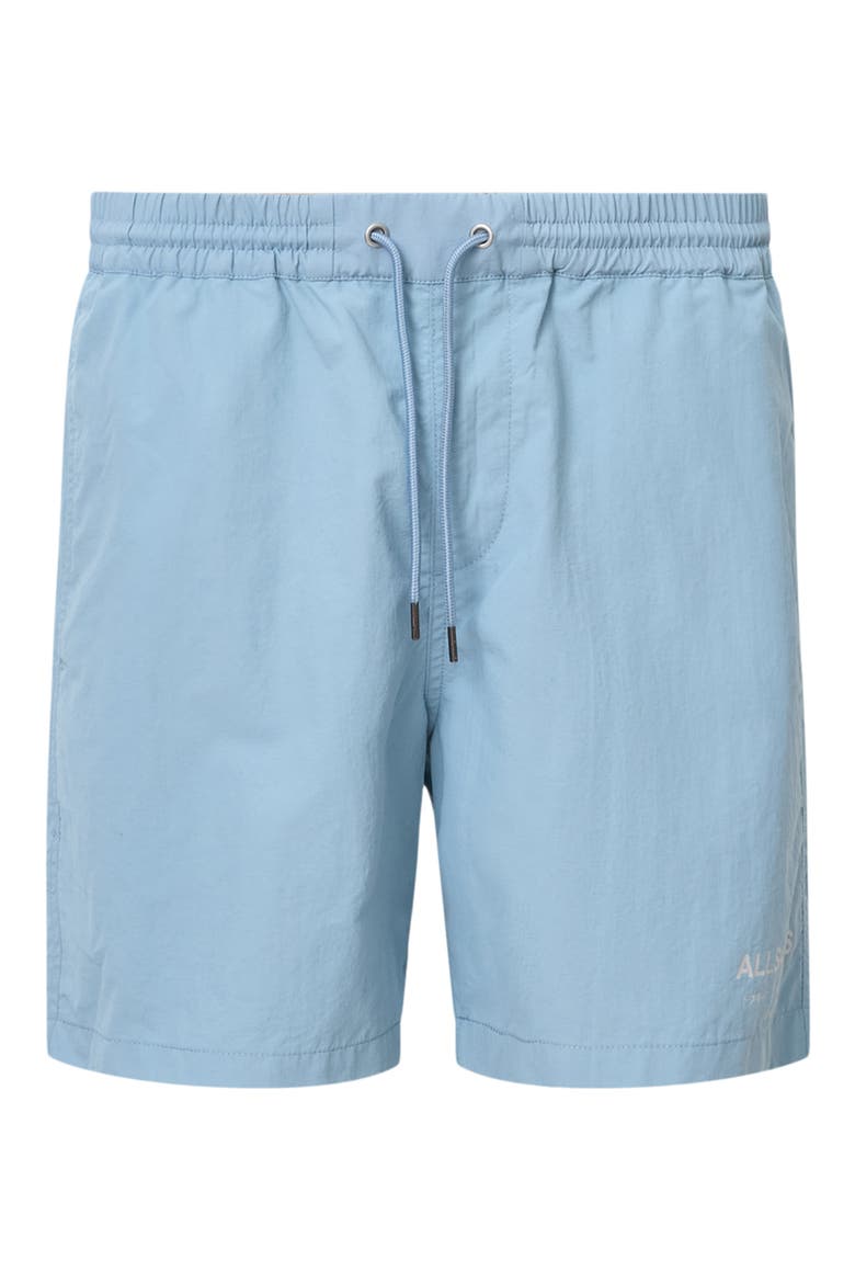 Underground Logo Print Swim Trunks, Alternate, color, BONDI BLUE