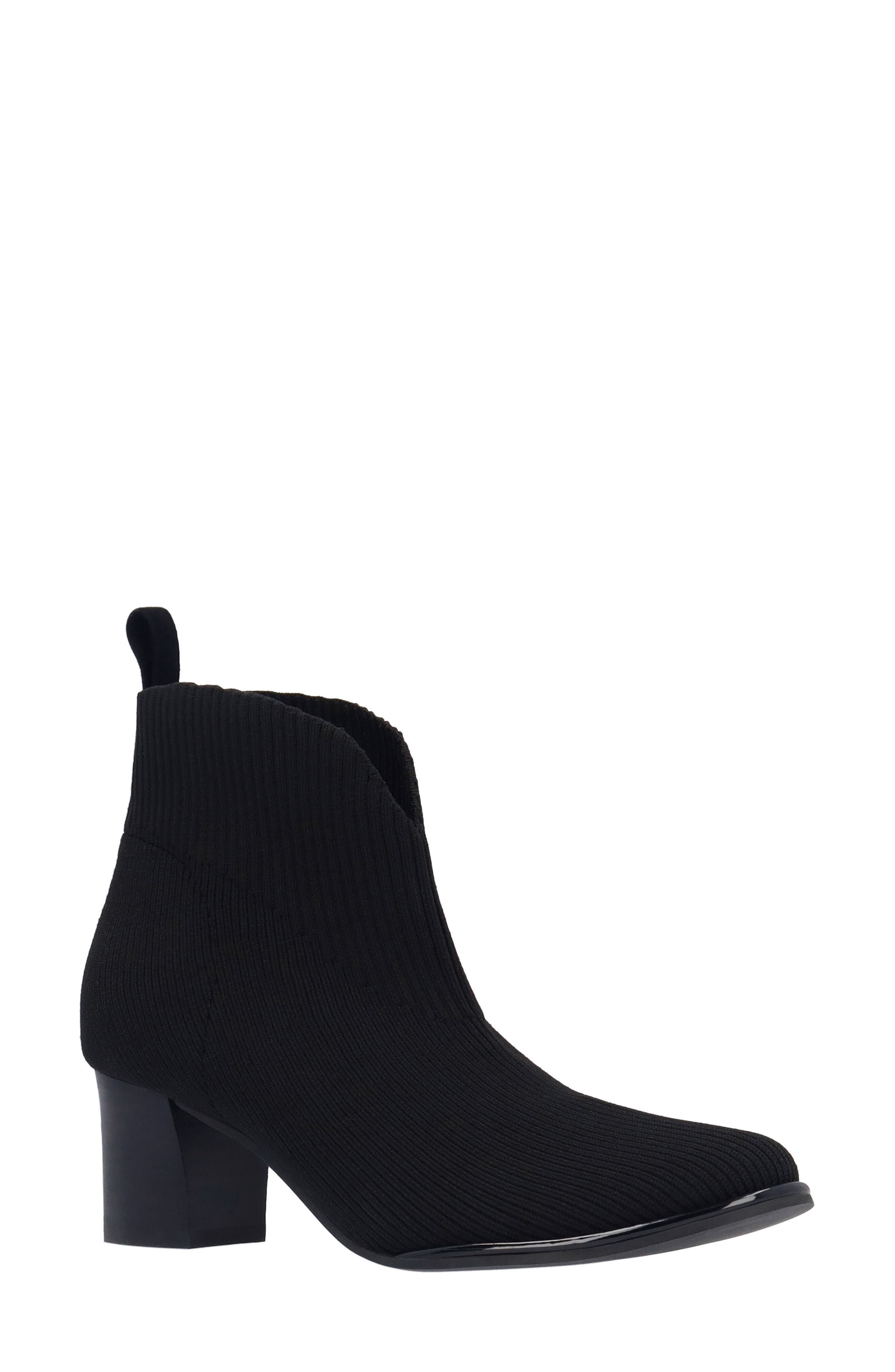 L'Amour des Pieds Phinn Knit Bootie, Main, color, Black