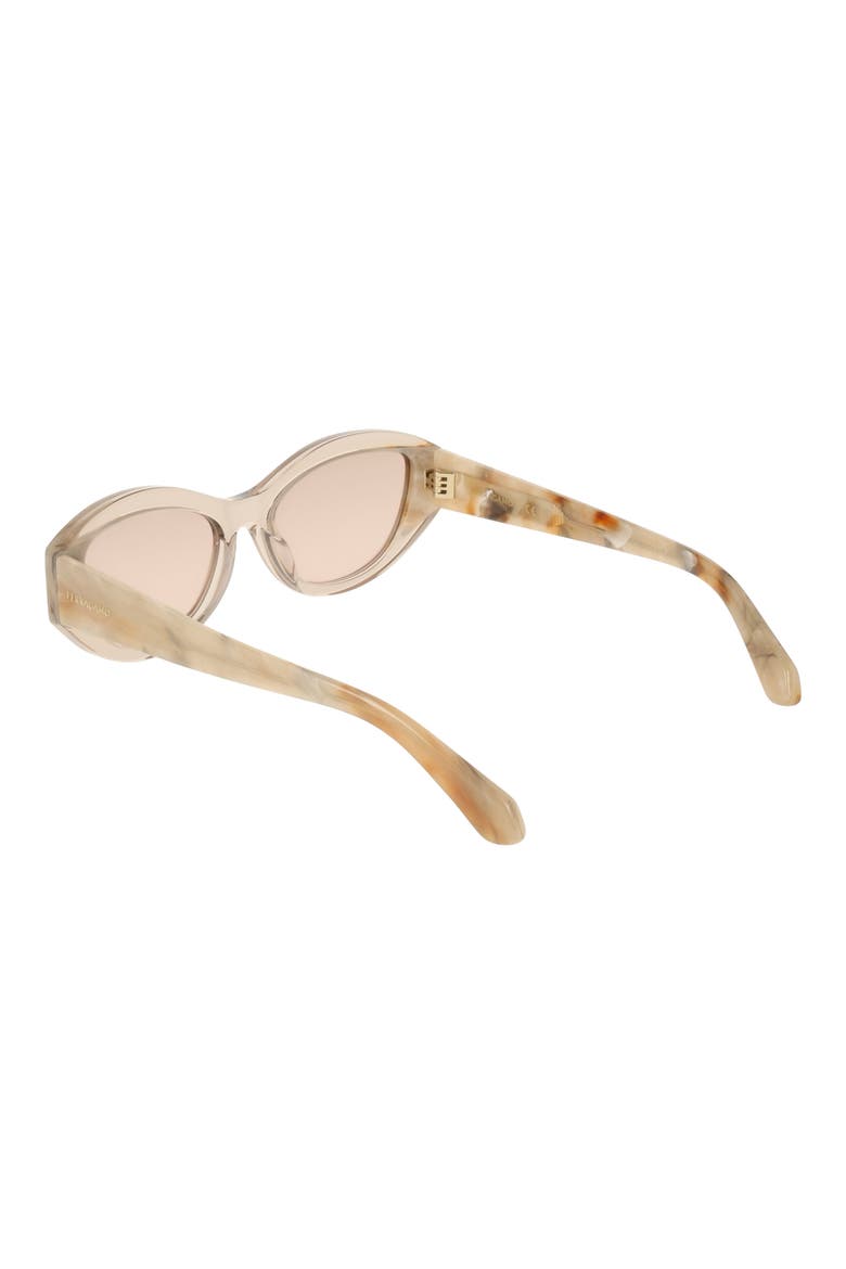 55mm Oval Sunglasses, Alternate, color, TRANSPARENT BEIGE/ MARBLE