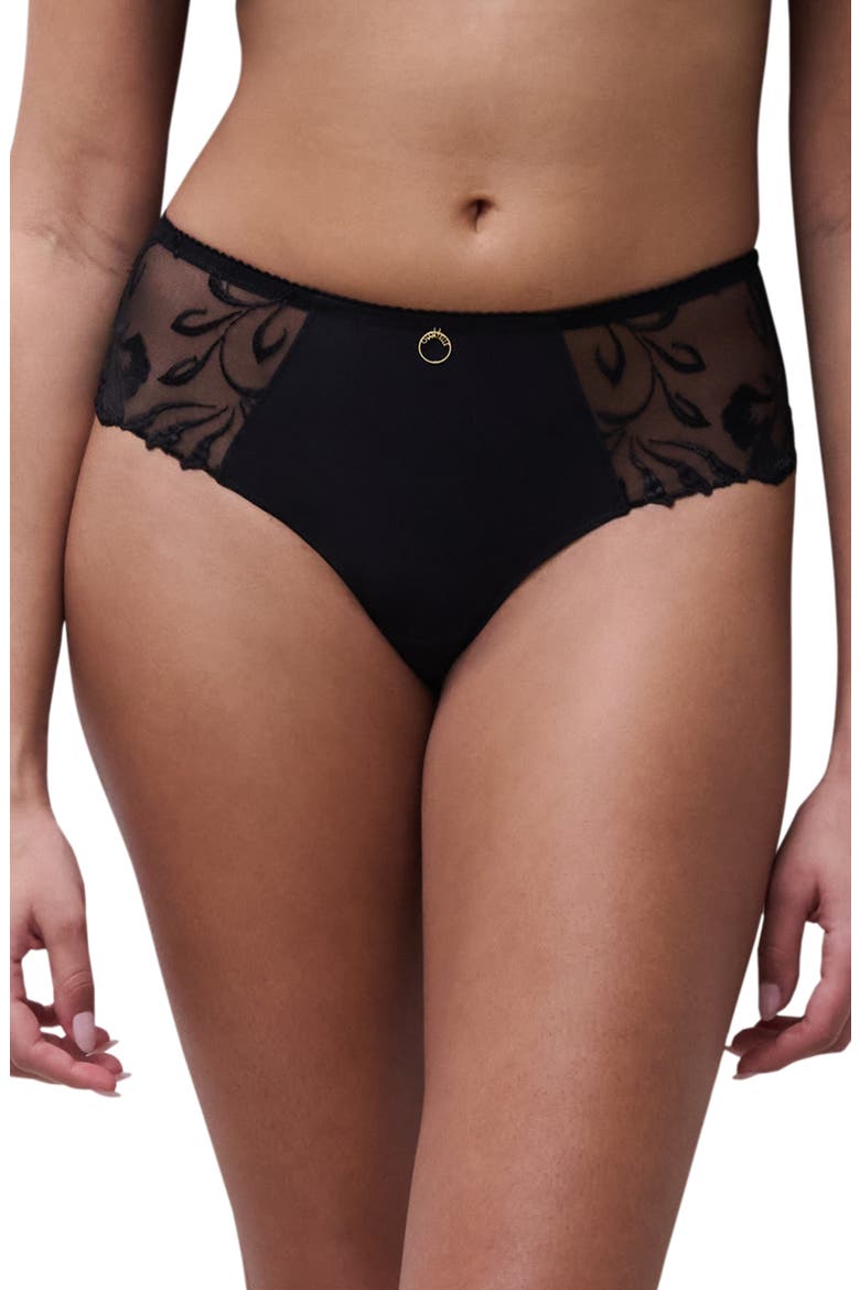 Majestic Cheeky Hipster Briefs, Main, color, BLACK