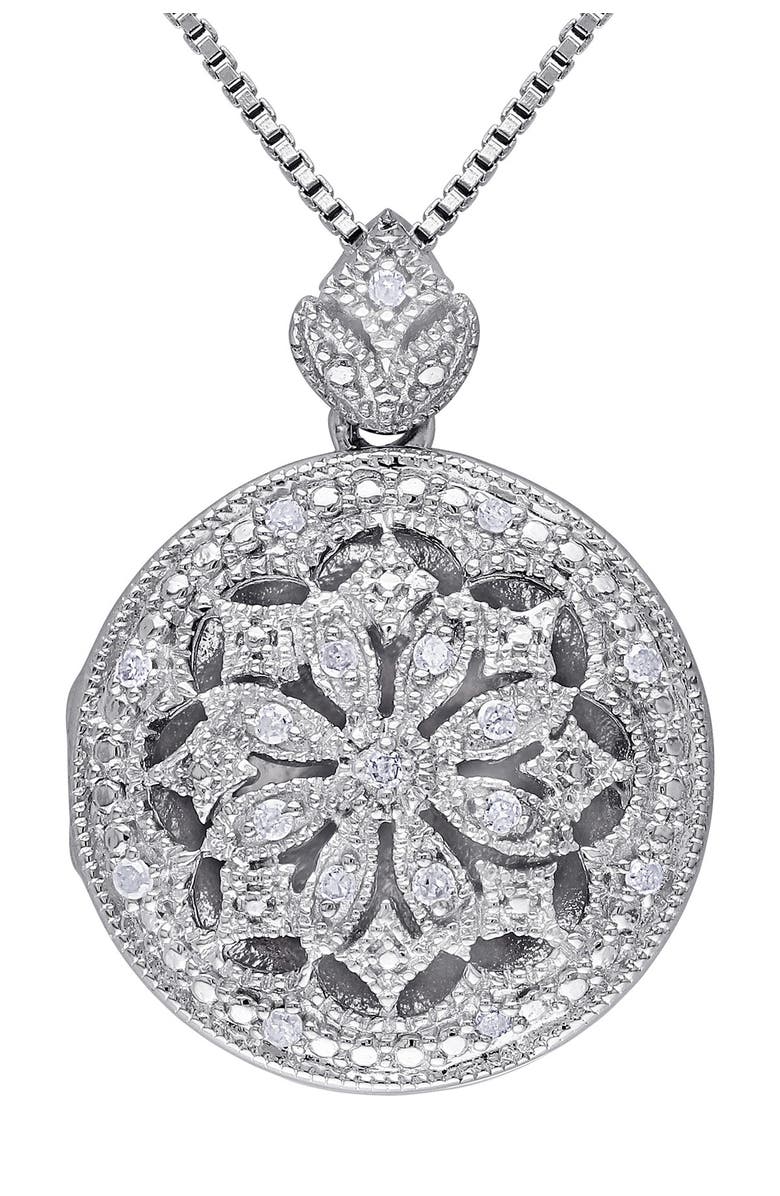DELMAR Pave Diamond Locket Necklace - 0.10 ctw, Main, color,