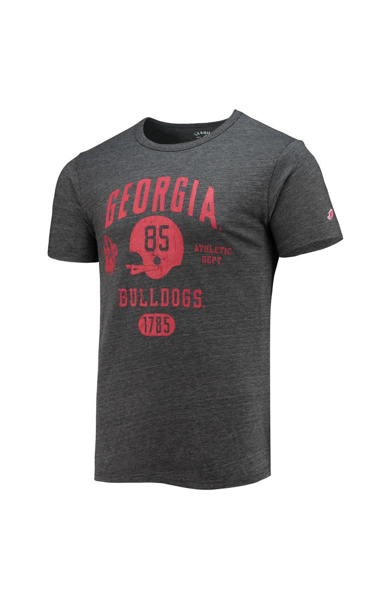 LEAGUE COLLEGIATE WEAR Men's League Collegiate Wear Heathered Black Georgia Bulldogs Football Locker Victory Falls Tri-Blend T-Shirt, Alternate, color,
