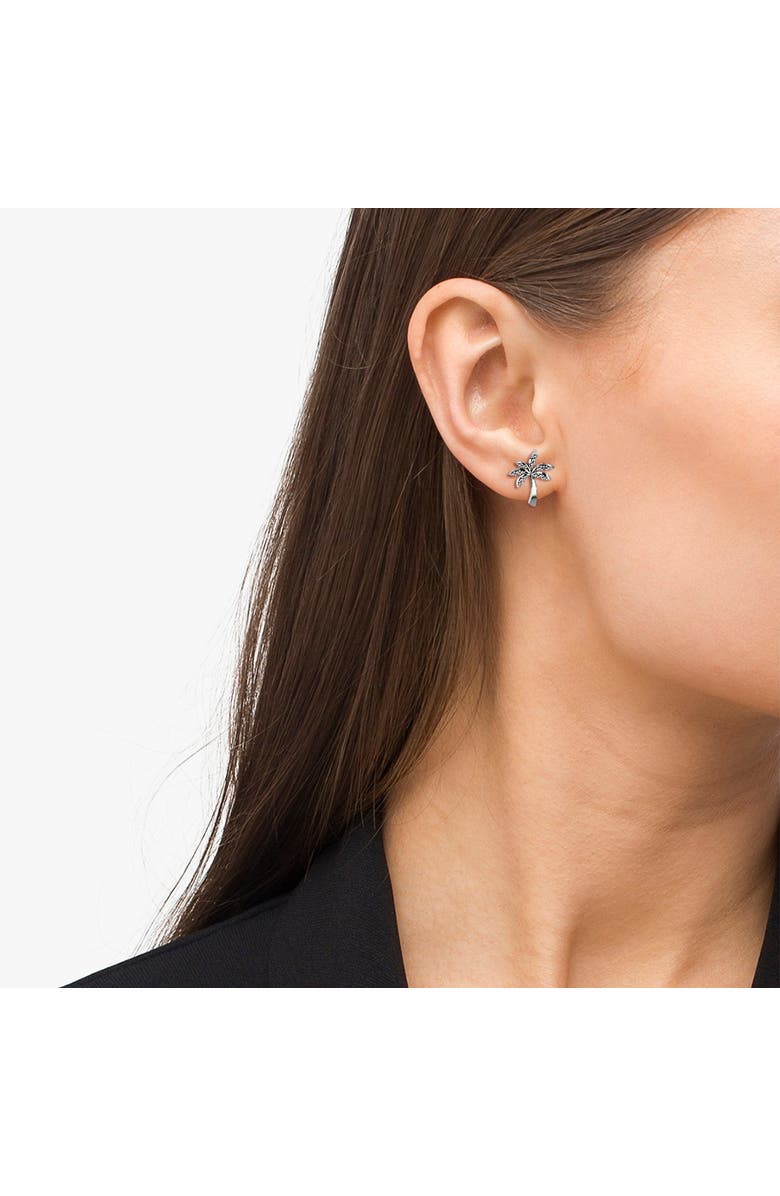 ALLUREZ Diamond Palm Tree Summer Earrings 14k, Alternate, color, White Gold