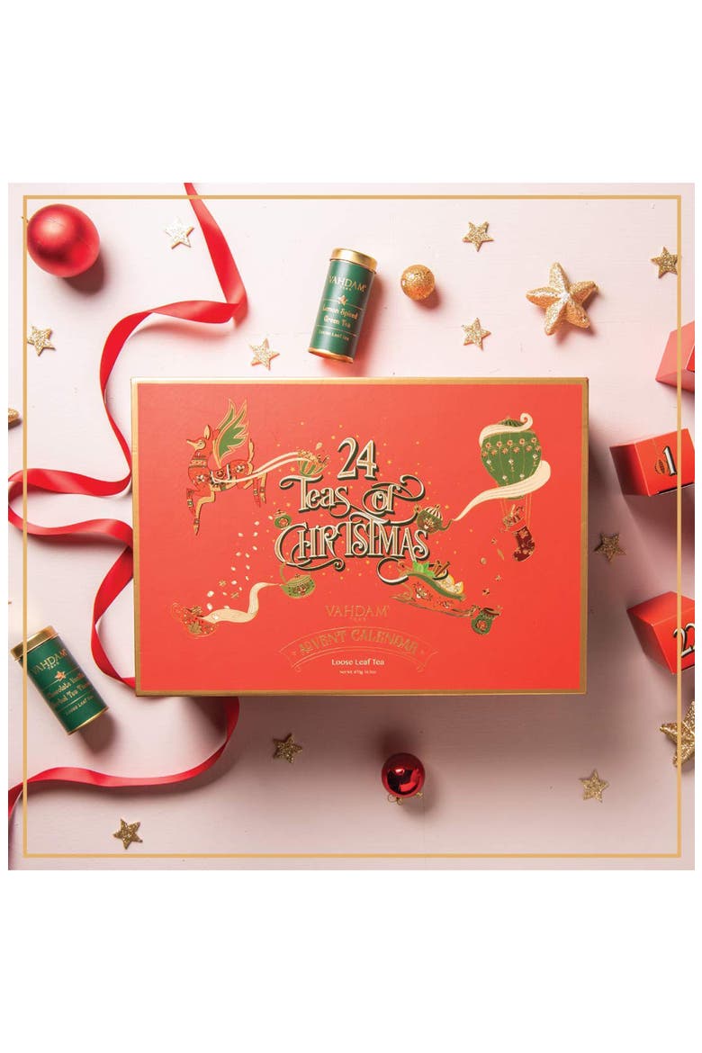 Christmas Advent Calendar Set of 24 Loose Leaf Teas, Alternate, color, BLUE