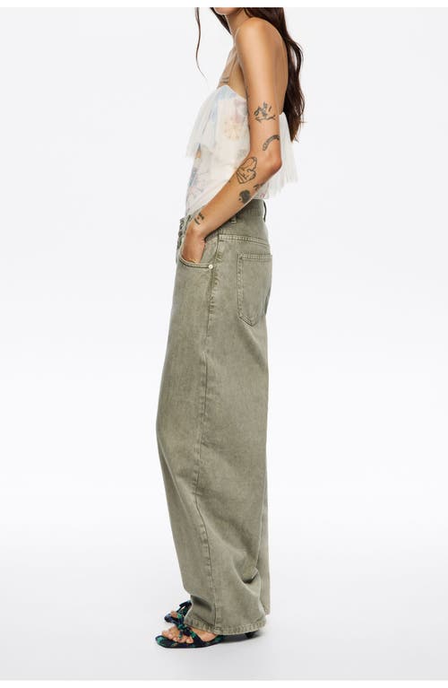 Bimba Y Lola Washed Denim Jeans In Green