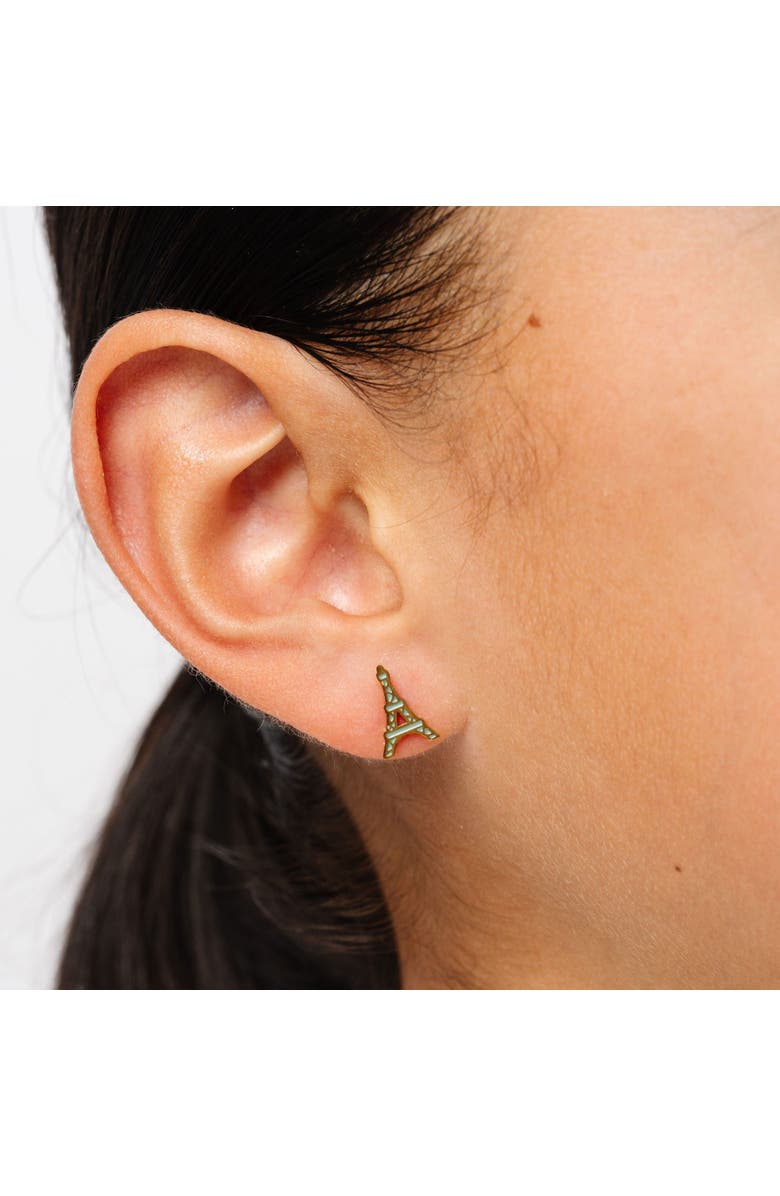 Pip Pop Eiffel Tower Stud Earrings, Alternate, color, Gold