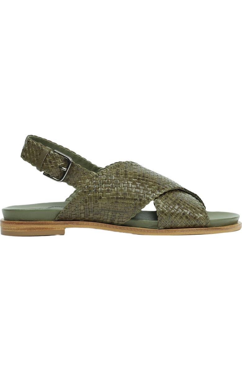 Celtic & Co. Leather Woven Crossover Sandal, Alternate, color, Olive