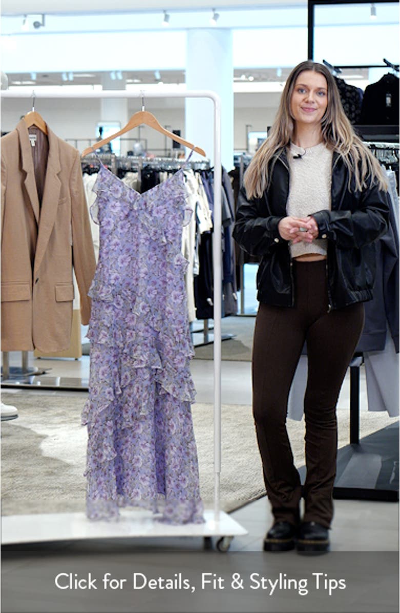 Luella Floral Print Ruffle Sleeveless Maxi Dress, sales video thumbnail