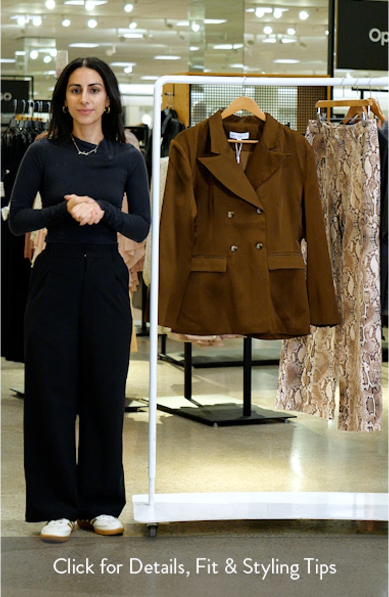 Trina Double Breasted Satin Blazer, sales video thumbnail