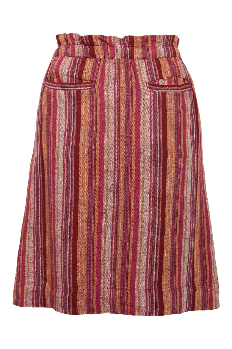 Patch Pocket Linen Blend Skirt, Alternate, color, PURPLE FUCSHIA YOLANDA STRIPE