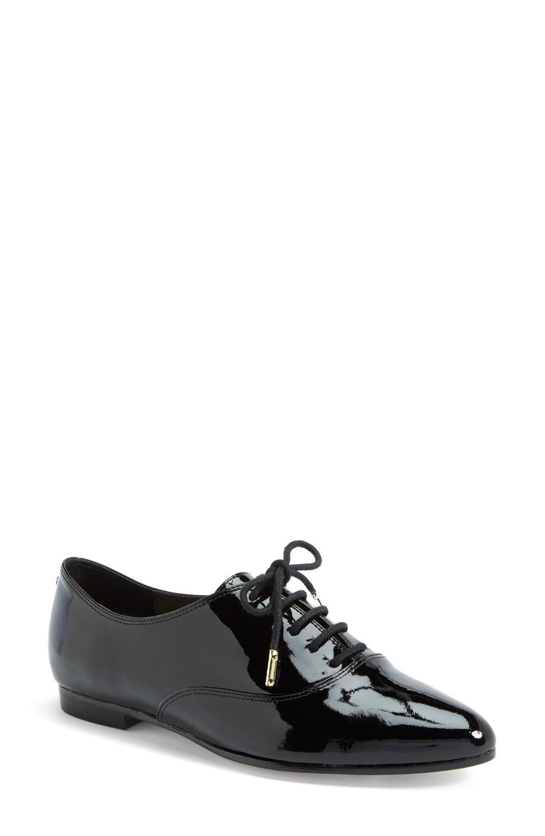 'carmila' oxford (Nordstrom Exclusive), Main, color, BLACK PATENT