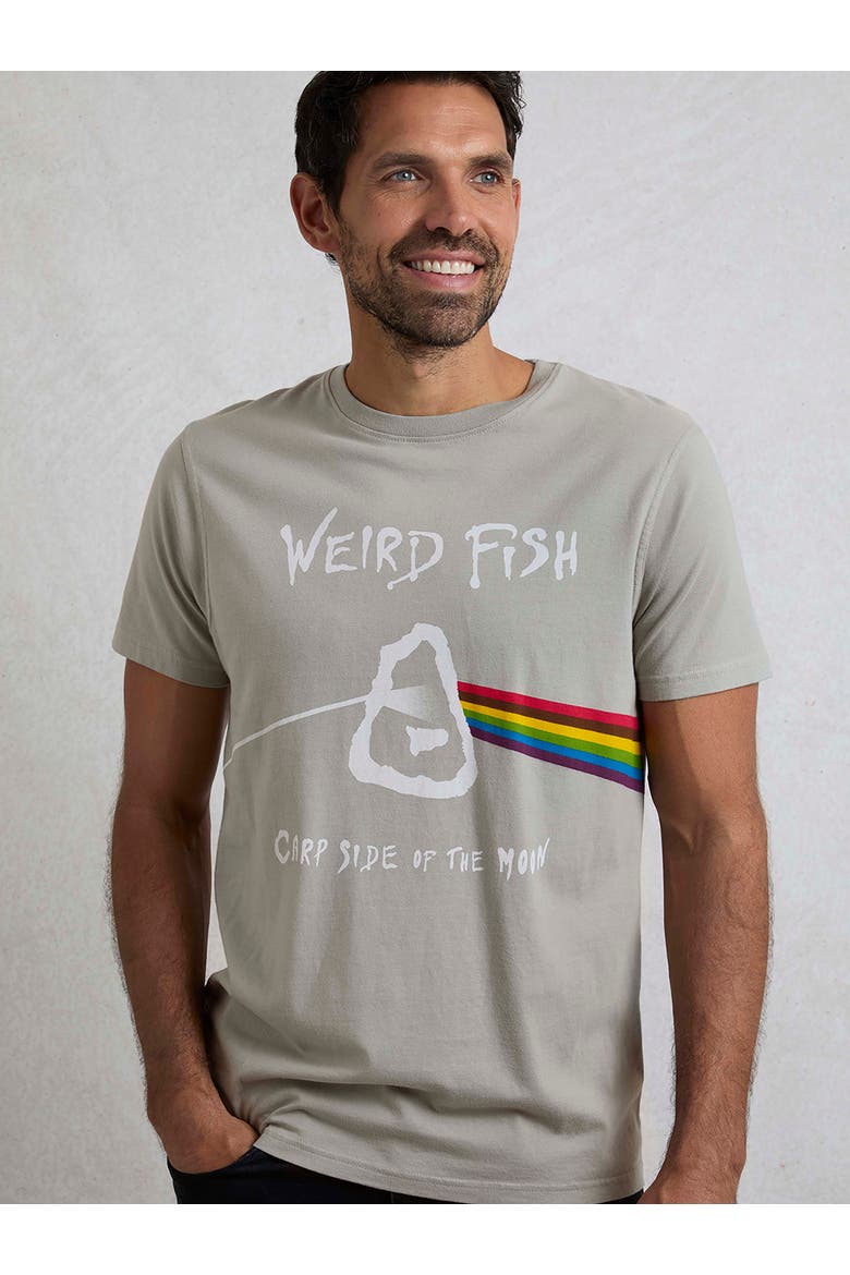 Carp Side Front Print Artist T-Shirt, Main, color, Limestone