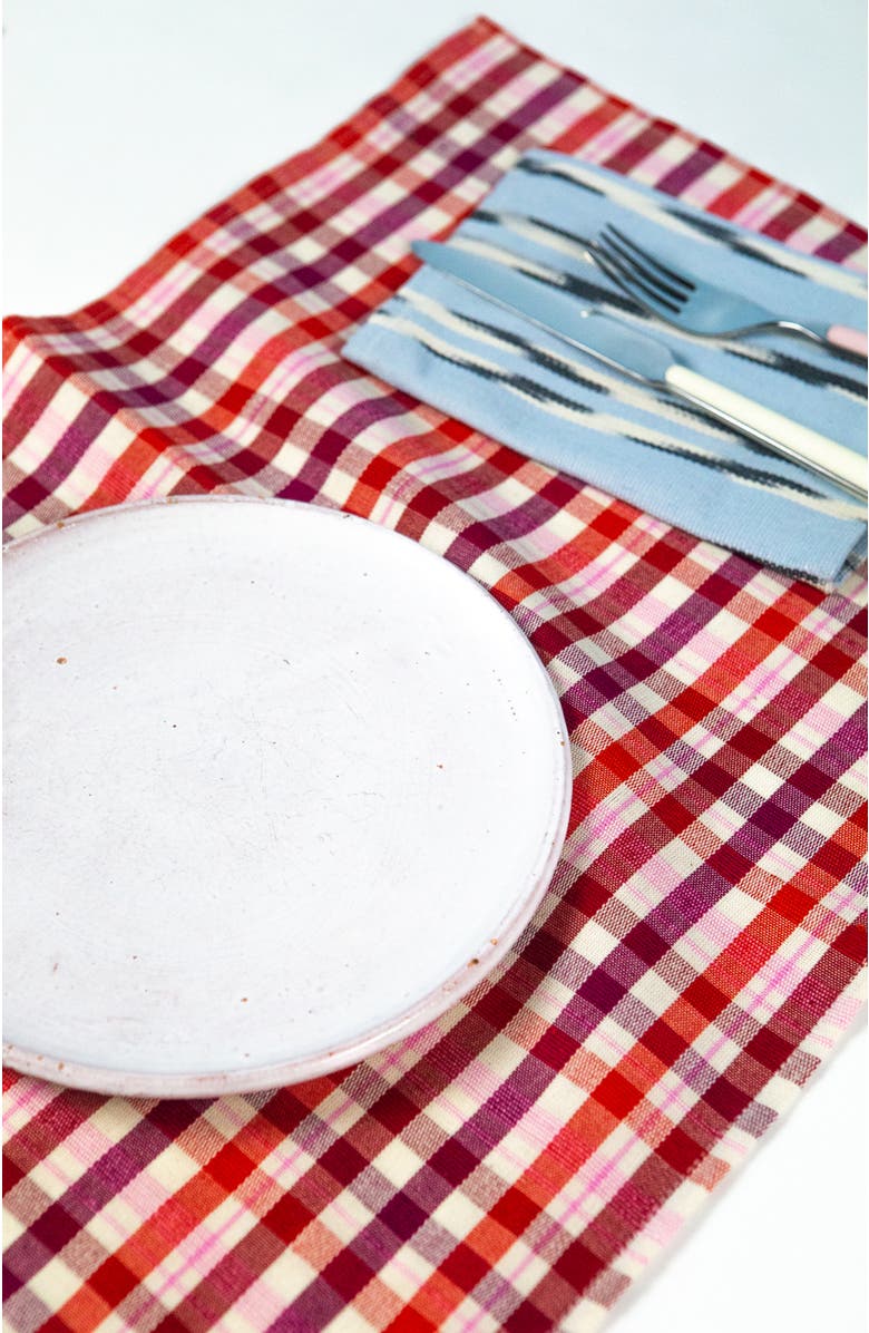 Archive New York Noel Red Plaid Cotton Placemats, Set of 4, Alternate, color, Red