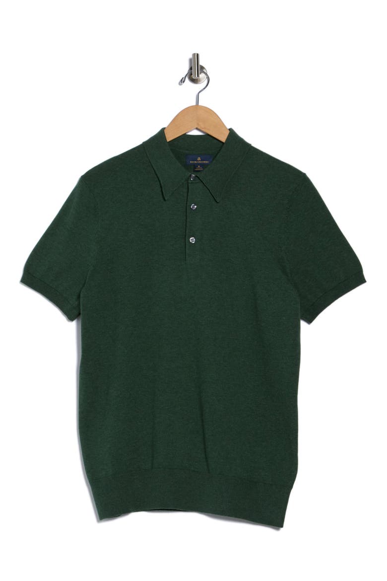 Cotton Knit Polo, Alternate, color, MEDIUM GREEN HEATHER