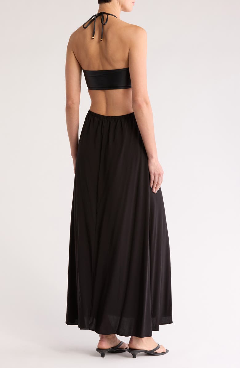 BOAMAR Lazuli Halter Neck Maxi Dress, Alternate, color, Black