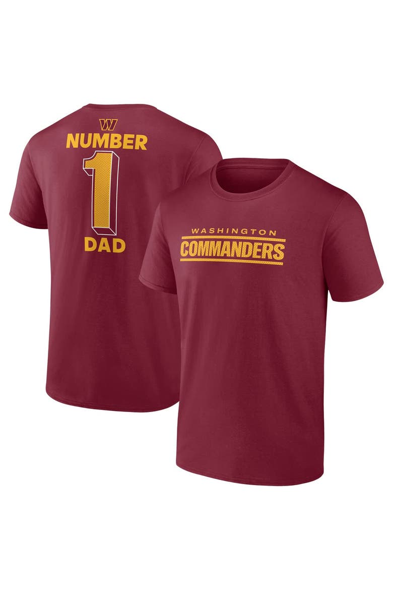 Men's Fanatics  Burgundy Washington Commanders Big & Tall Number One Dad T-Shirt, Main, color, Burgundy