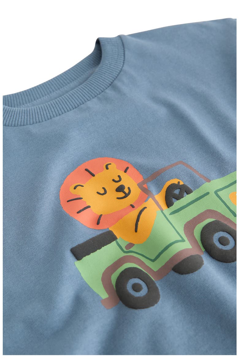 Kids' Lion Graphic Cotton T-Shirt, Alternate, color, BLUE