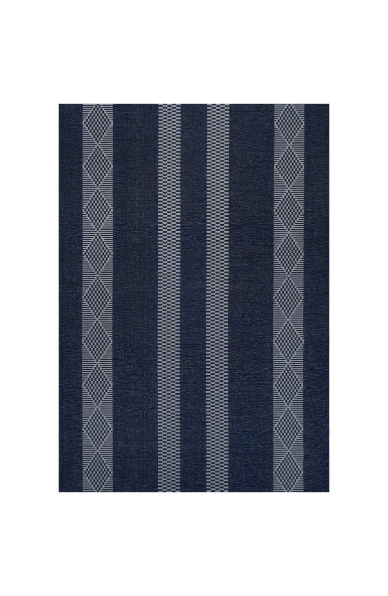 JONATHAN Y Nautisk Trellis Stripe Machine-Washable Area Rug, Alternate, color, Navy/Gray