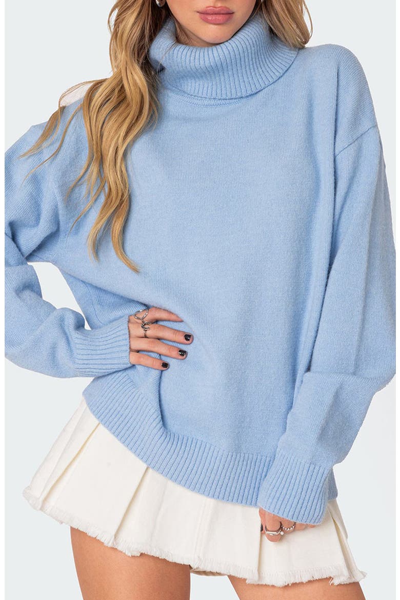 Isabelle Oversize Turtleneck Sweater, Main, color, LIGHT-BLUE