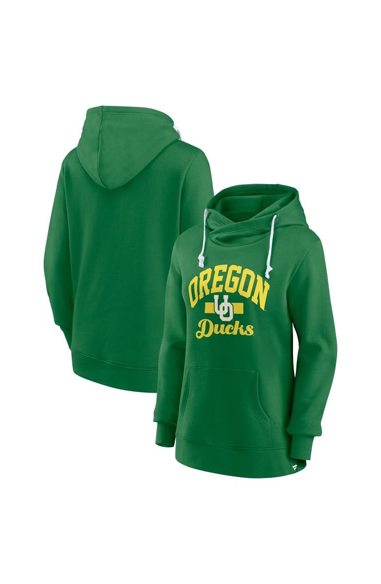 FANATICS Women's Fanatics Green Oregon Ducks Lock It Down Iconic Fleece Pullover Hoodie, Main, color, 