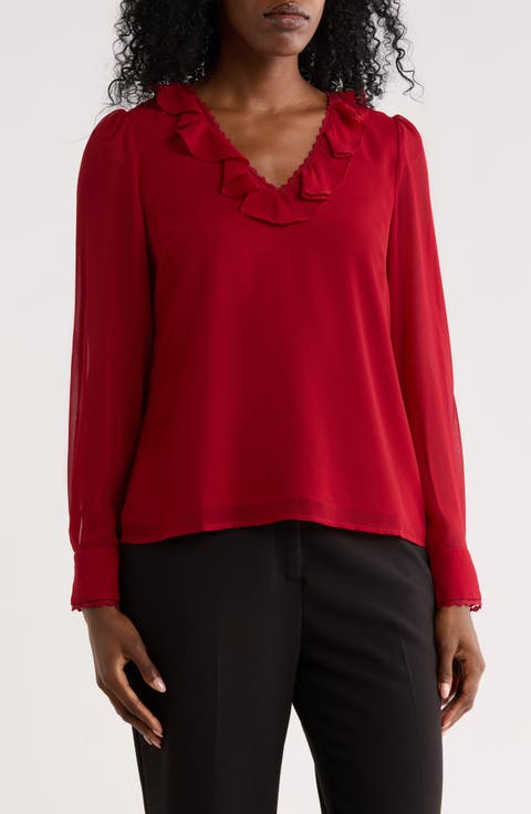 Ruffle Lace Trim Top